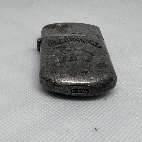 Vintage Camel Metal Flip Top Lighter Engraved Camel Logo & Patina Finish - Picture 4 of 8